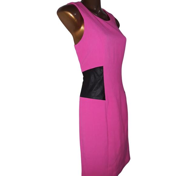 NWT Michael Kors Sz 4 Dress Magenta Pink & Black Fitted - Picture 5 of 7